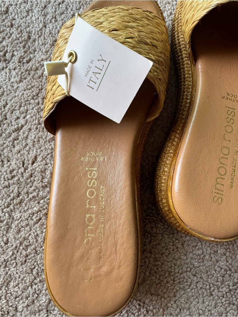 Made in Italy Raffia Platform Sandals 39 (8) - Picture 6 of 6